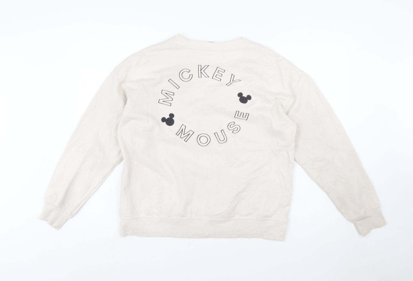 Disney Primark Women Beige Mickey Mouse Pullover Sweatshirt Size S