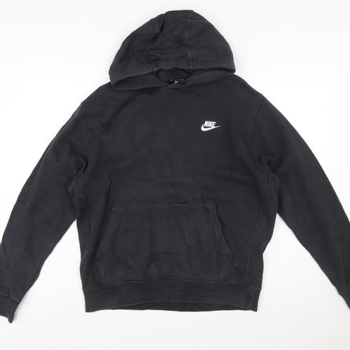 Nike Men's Black Pullover Hoodie M Regular Fit Fleece Sportswear