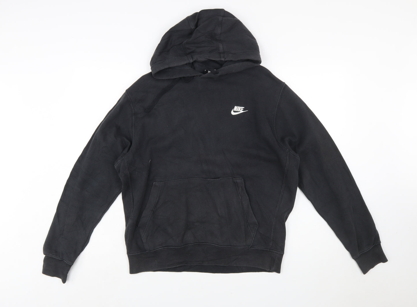 Nike Men's Black Pullover Hoodie M Regular Fit Fleece Sportswear