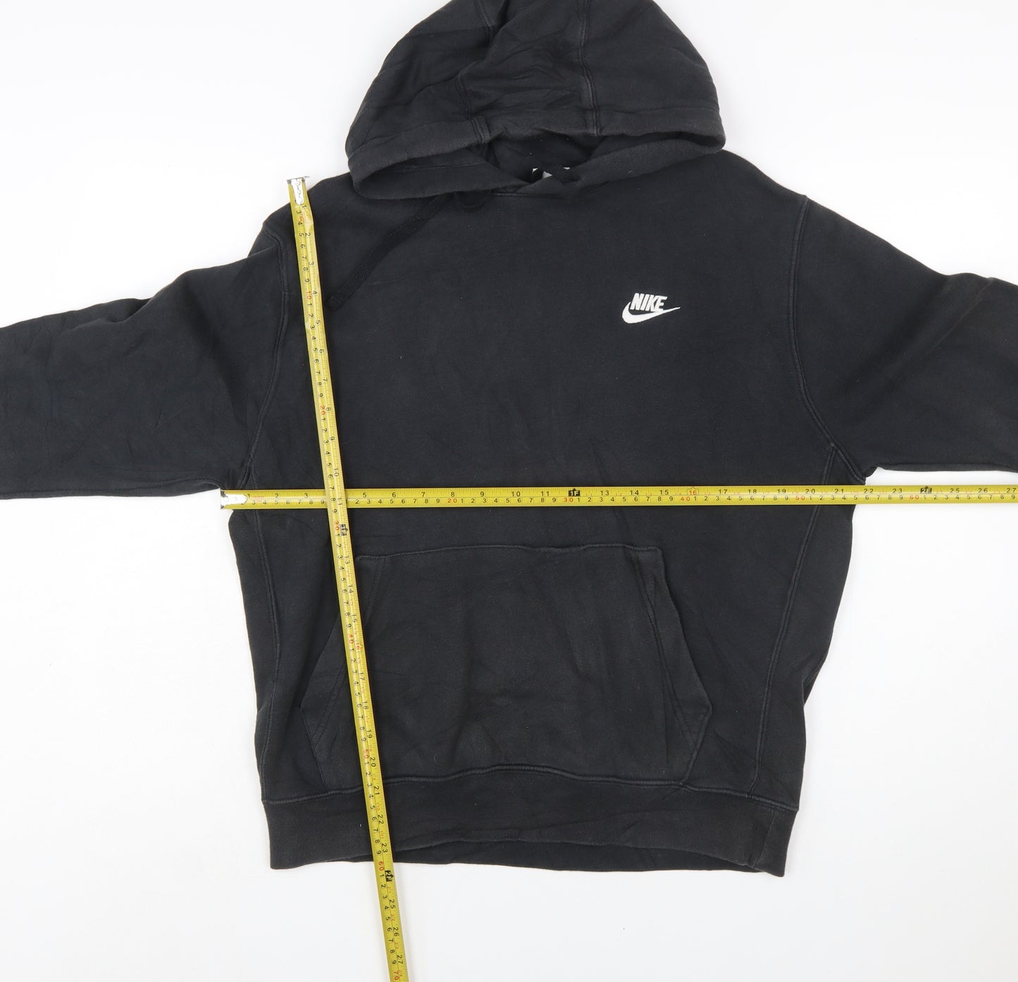 Nike Men's Black Pullover Hoodie M Regular Fit Fleece Sportswear