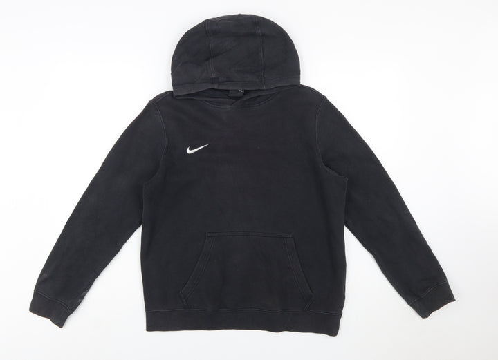 Nike Boys Black XL Pullover Hoodie – Classic Relaxed Fleece Sweatshirt