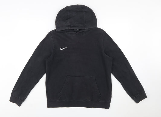 Nike Boys Black XL Pullover Hoodie – Classic Relaxed Fleece Sweatshirt