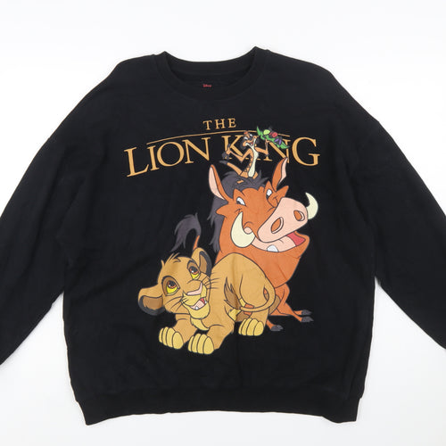 Pull & Bear Women Black The Lion King Sweatshirt Size 12 Cotton