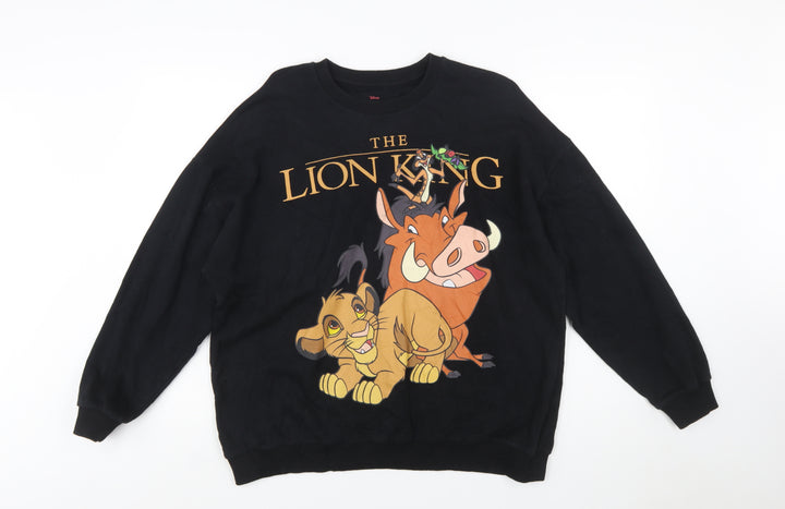 Pull & Bear Women Black The Lion King Sweatshirt Size 12 Cotton