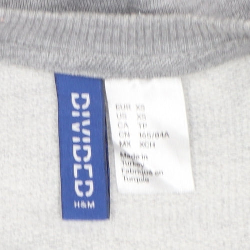 H&M Divided Women's Grey NYC Sweatshirt XS Cotton Blend Casual