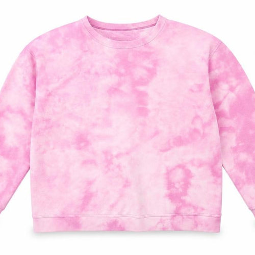 Hanes Women Pink Tie Dye Pullover Sweatshirt XL Cotton Casual