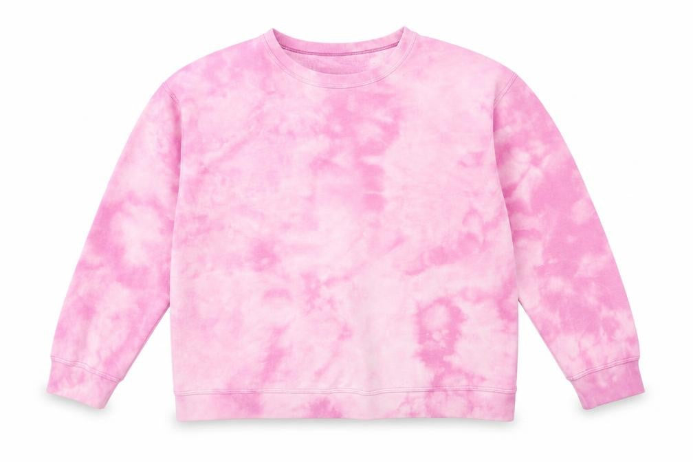 Hanes Women Pink Tie Dye Pullover Sweatshirt XL Cotton Casual
