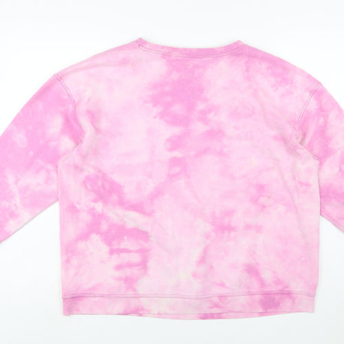 Hanes Women Pink Tie Dye Pullover Sweatshirt XL Cotton Casual