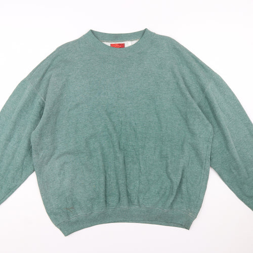 Lee Cooper Men's Green Crew Neck Pullover Sweatshirt L