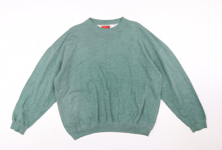 Lee Cooper Men's Green Crew Neck Pullover Sweatshirt L