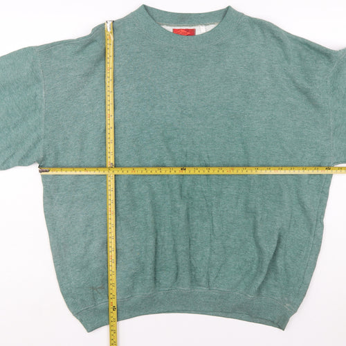 Lee Cooper Men's Green Crew Neck Pullover Sweatshirt L