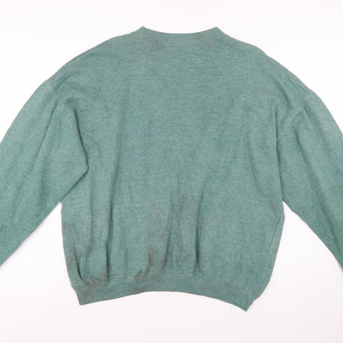 Lee Cooper Men's Green Crew Neck Pullover Sweatshirt L