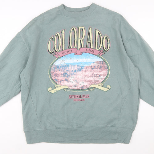 Primark Women’s Green Colorado Graphic Pullover Sweatshirt Size S 10-12