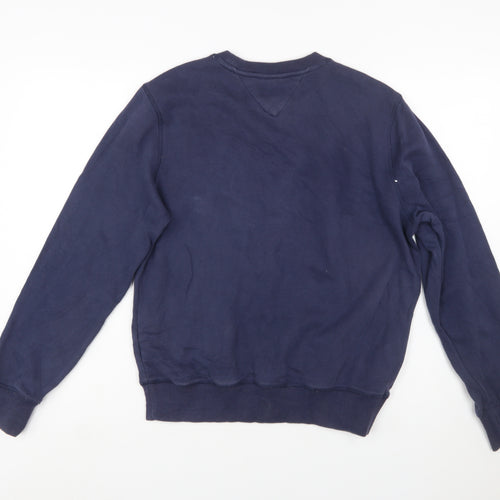 Tommy Hilfiger Men’s Blue Crew Neck Logo Pullover Sweatshirt Size S