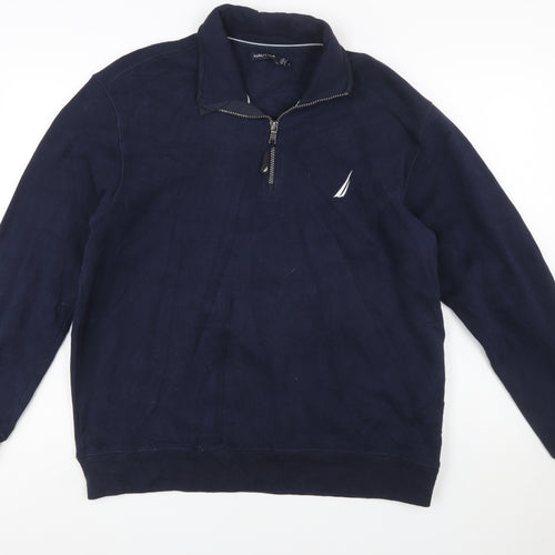 Nautica Men's Blue 1/2 Zip Fleece Sweatshirt Size L