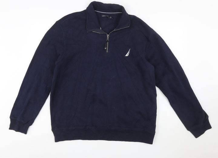 Nautica Men's Blue 1/2 Zip Fleece Sweatshirt Size L