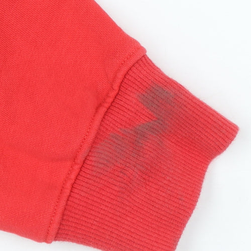 Jaggad Men's Red Crew Neck Pullover Sweatshirt L Logo Zip Pocket