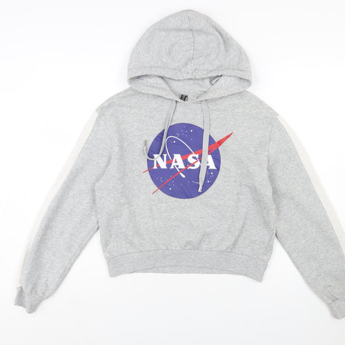 H&M Divided NASA Grey Hoodie Women's Small Cotton Blend