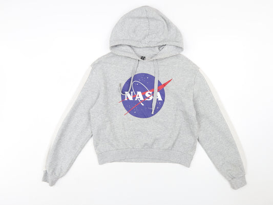 H&M Divided NASA Grey Hoodie Women's Small Cotton Blend