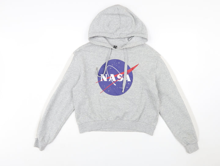 H&M Divided NASA Grey Hoodie Women's Small Cotton Blend