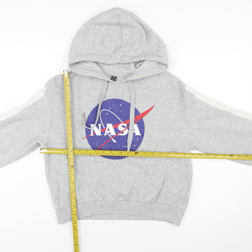 H&M Divided NASA Grey Hoodie Women's Small Cotton Blend