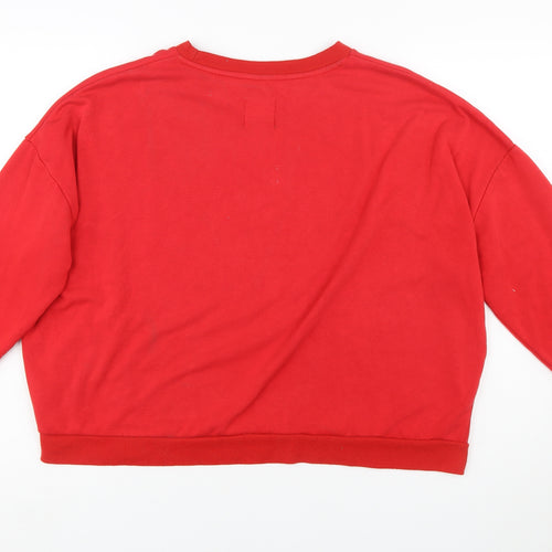 Disney Love to Lounge Womens Red Team Disney Sweatshirt L 14/16