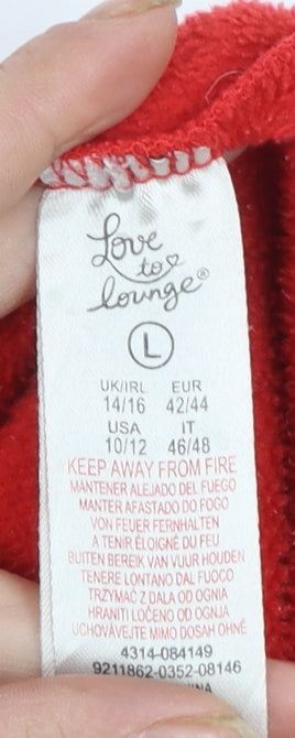 Disney Love to Lounge Womens Red Team Disney Sweatshirt L 14/16