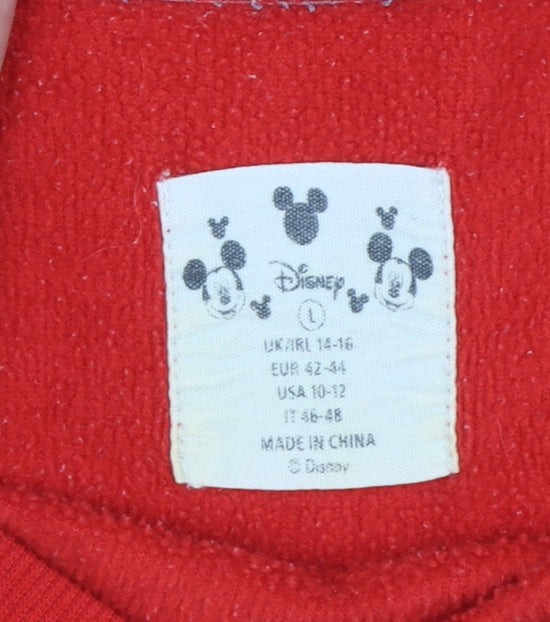 Disney Love to Lounge Womens Red Team Disney Sweatshirt L 14/16