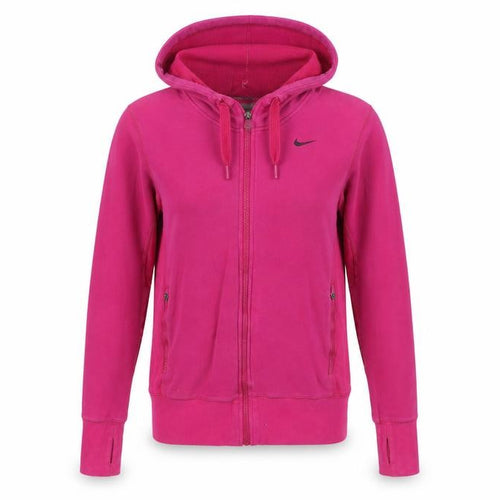 Nike Womens Pink Full Zip Hoodie Small Dri-Fit Cotton Blend