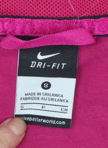 Nike Womens Pink Full Zip Hoodie Small Dri-Fit Cotton Blend