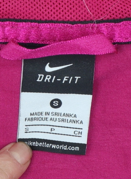 Nike Womens Pink Full Zip Hoodie Small Dri-Fit Cotton Blend