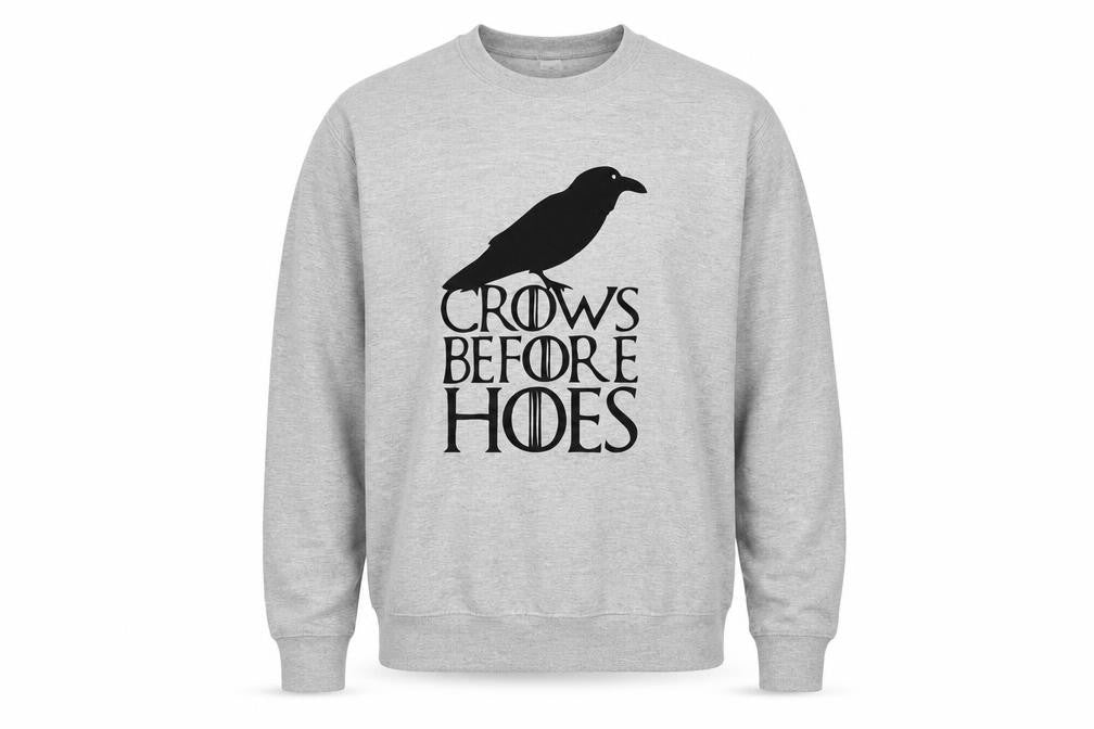 Front view of AWDis Men's Grey Graphic Pullover Sweatshirt, size S