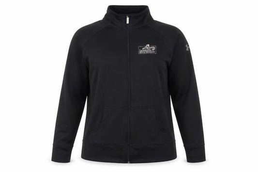 Front view of Under Armour Women Black XL Full Zip Sweatshirt Polyester All Seasons