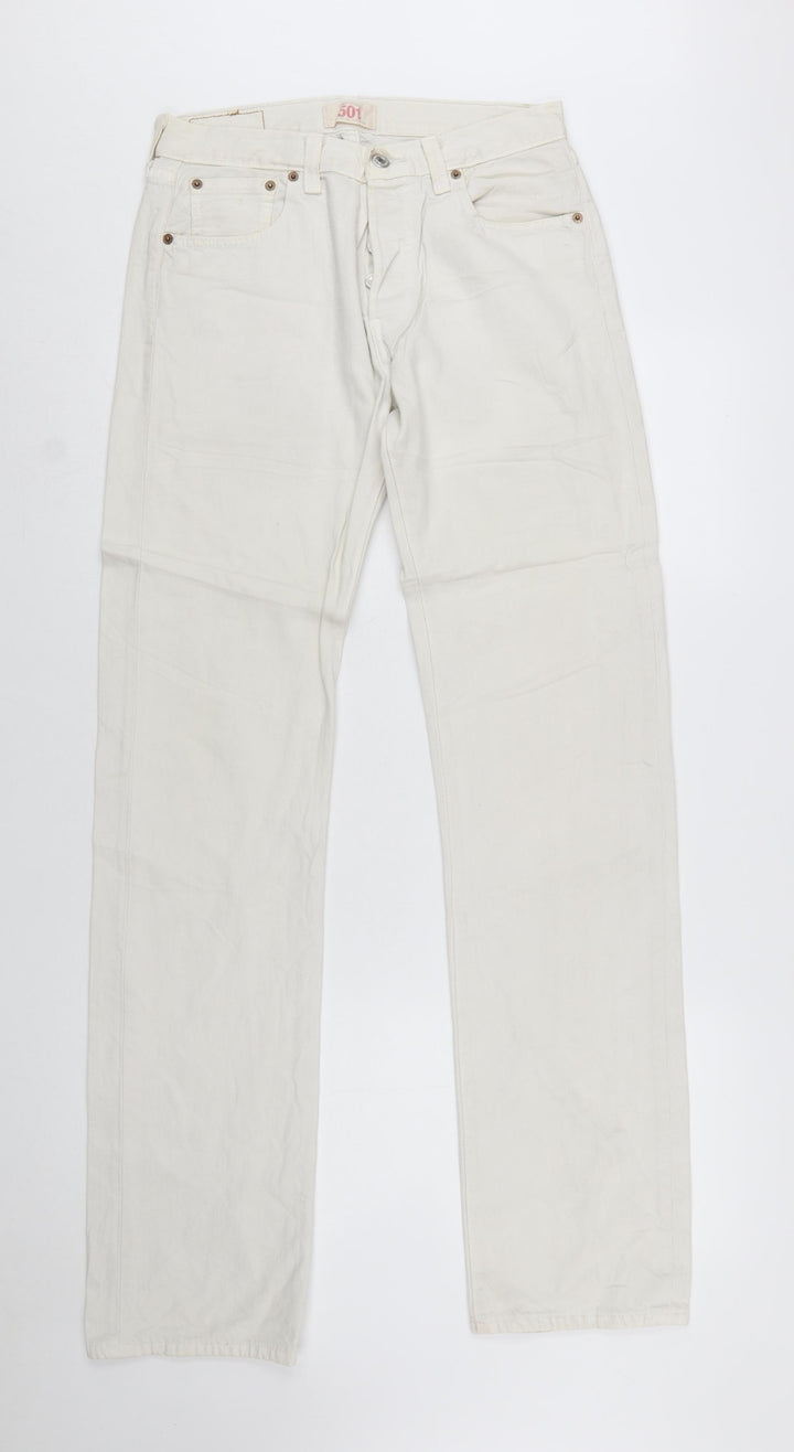 Levi's 501 Men's Ivory Straight Jeans 29x34 Cotton Denim