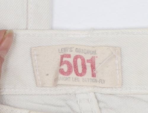 Levi's 501 Men's Ivory Straight Jeans 29x34 Cotton Denim