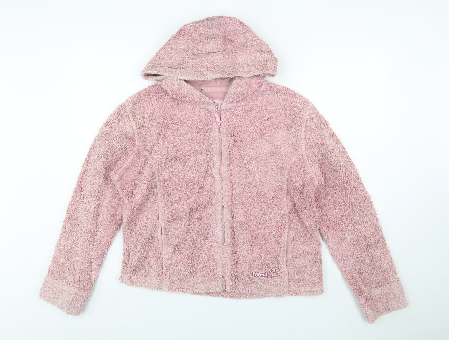 Weird Fish Womens Pink Full Zip Hoodie Size M 100% Cotton Fleece Jacket