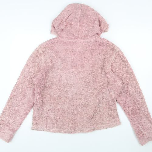 Weird Fish Womens Pink Full Zip Hoodie Size M 100% Cotton Fleece Jacket