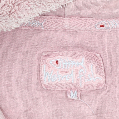 Weird Fish Womens Pink Full Zip Hoodie Size M 100% Cotton Fleece Jacket
