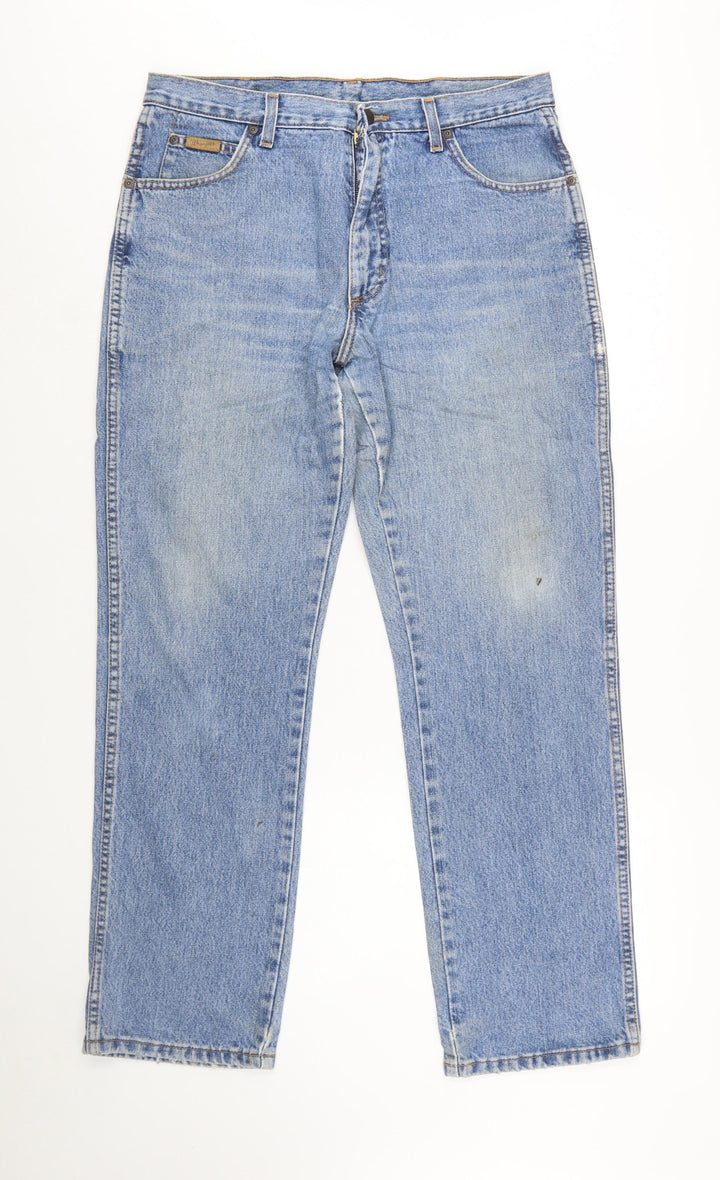 Wrangler Men's Blue Straight Denim Jeans 34x30 Mid Rise