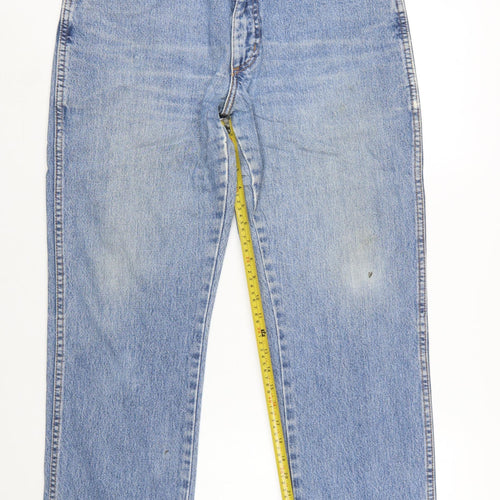 Wrangler Men's Blue Straight Denim Jeans 34x30 Mid Rise