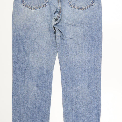 Wrangler Men's Blue Straight Denim Jeans 34x30 Mid Rise