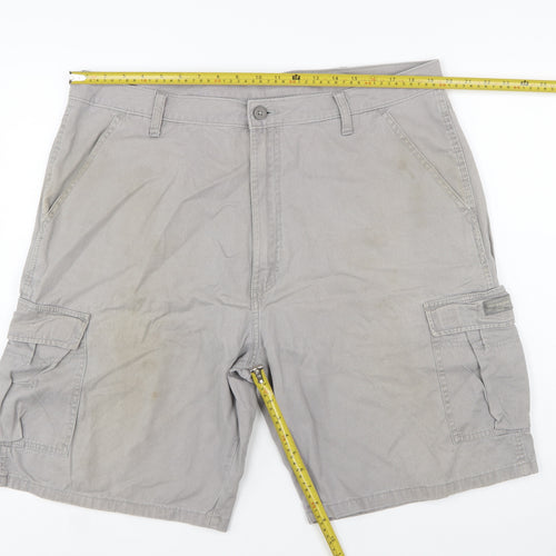 Wrangler Mens Grey Cargo Shorts 38 Regular Cotton Canvas Workwear