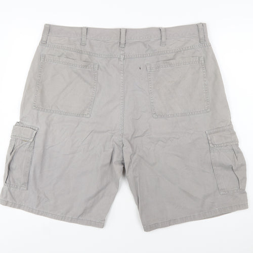 Wrangler Mens Grey Cargo Shorts 38 Regular Cotton Canvas Workwear