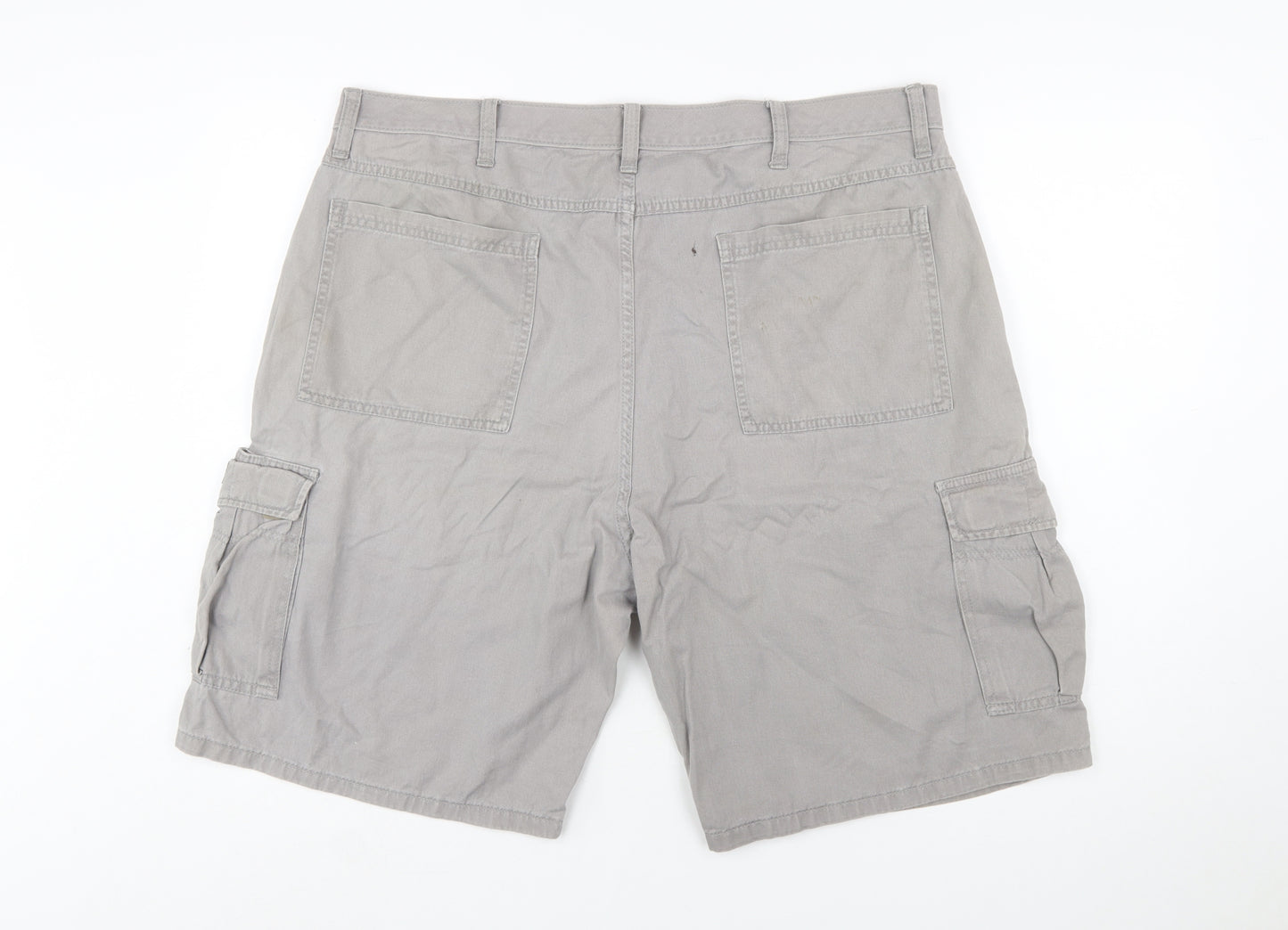 Wrangler Mens Grey Cargo Shorts 38 Regular Cotton Canvas Workwear