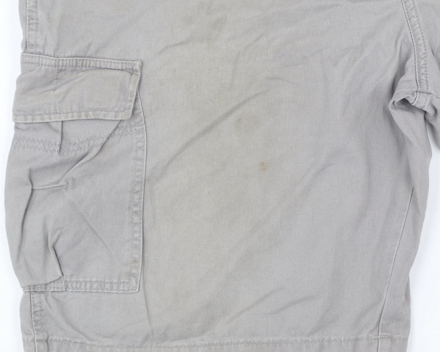 Wrangler Mens Grey Cargo Shorts 38 Regular Cotton Canvas Workwear
