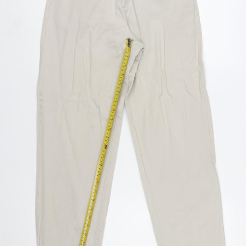 Lee Casuals Women's Beige Chino Trousers Size 4 Cotton Straight Leg