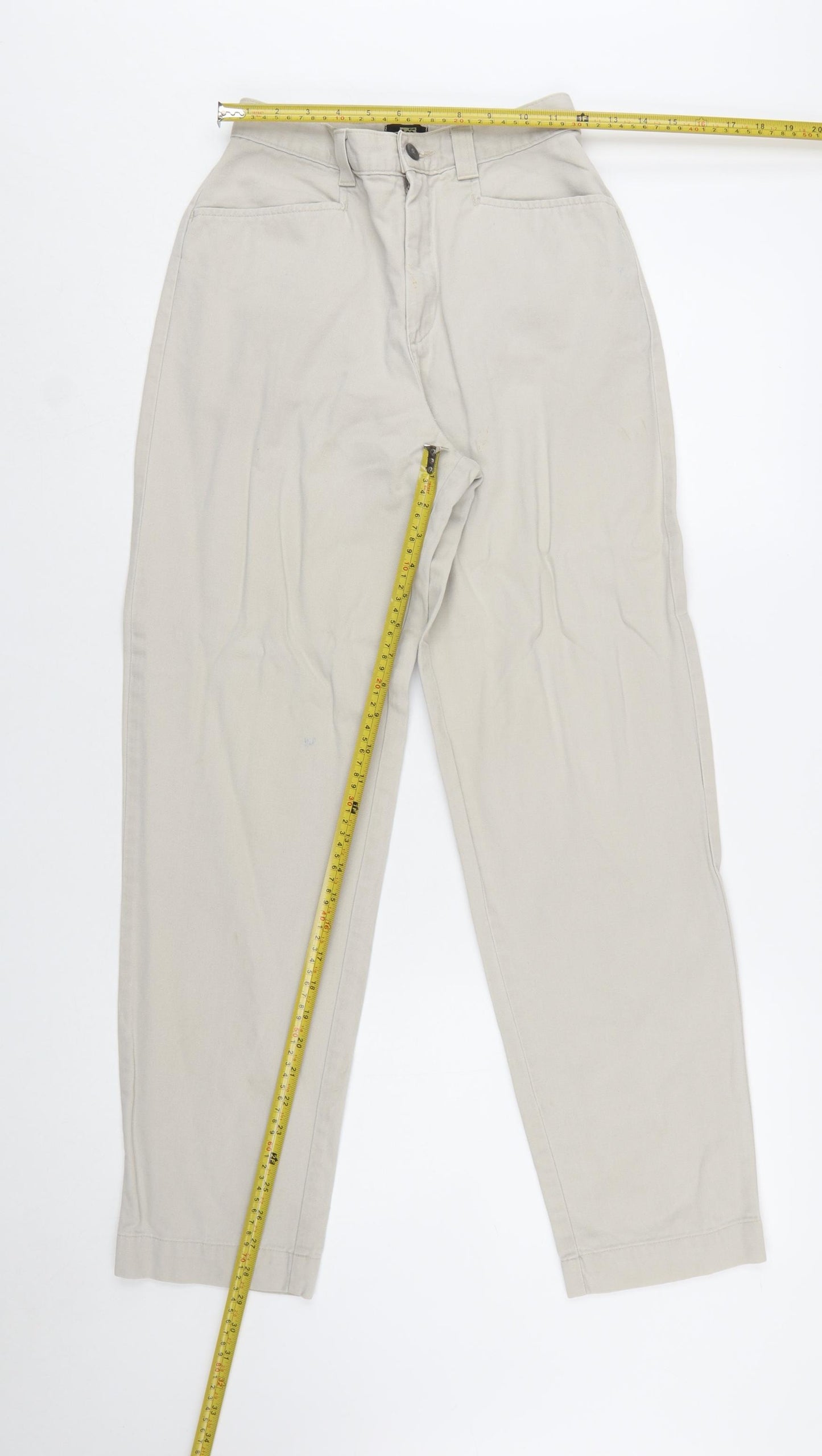 Lee Casuals Women's Beige Chino Trousers Size 4 Cotton Straight Leg