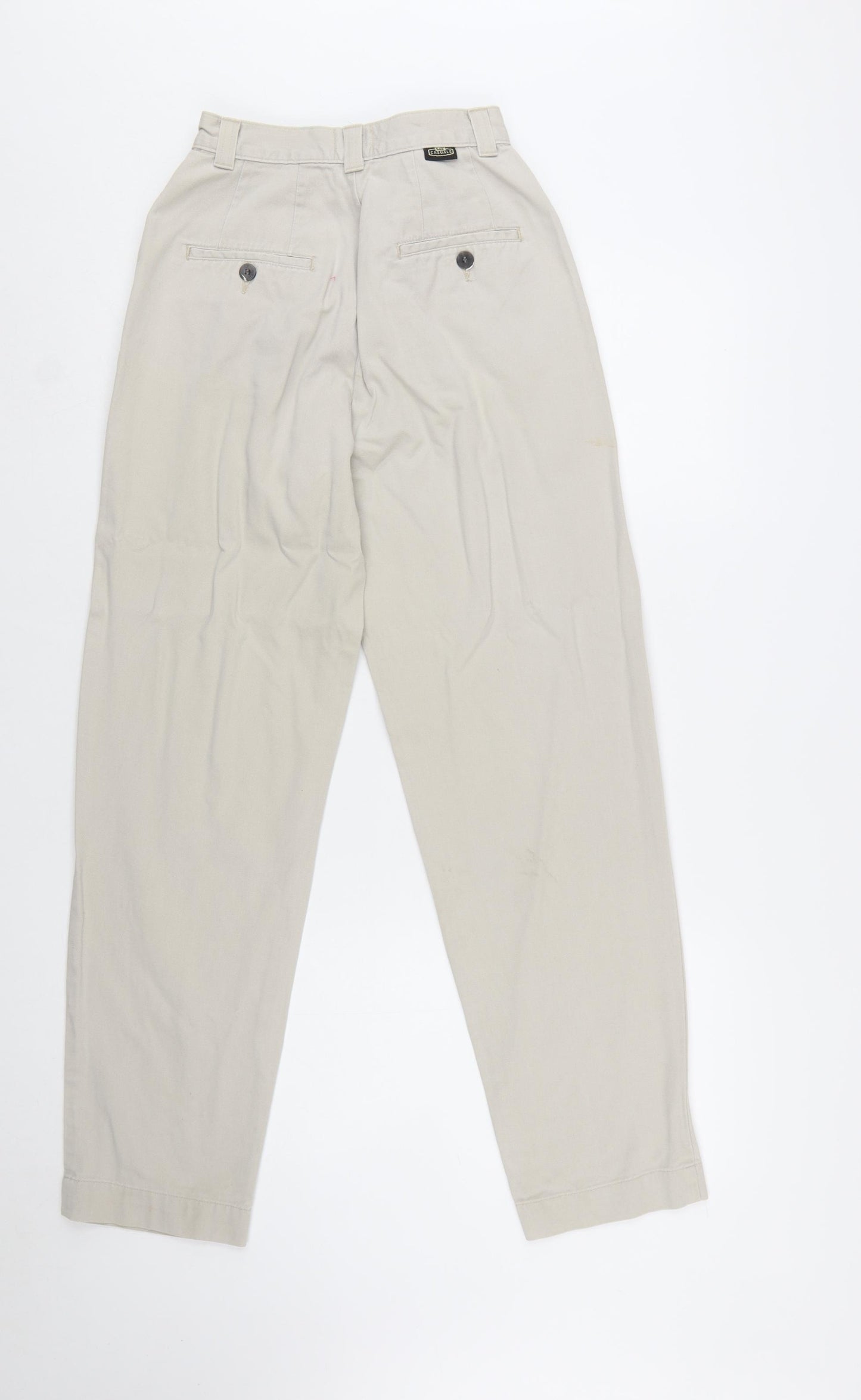 Lee Casuals Women's Beige Chino Trousers Size 4 Cotton Straight Leg