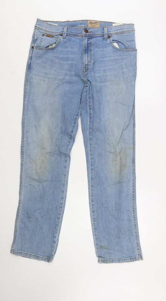 Wrangler Men's Blue Texas Stretch Straight Fit Jeans W34 L32