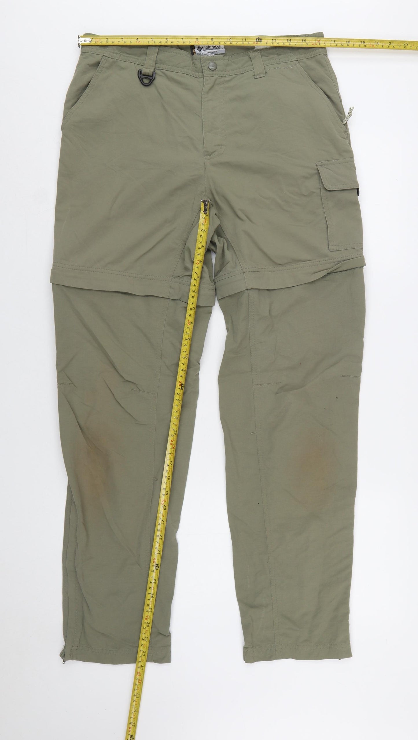 Columbia Men's Green Cargo Convertible Trousers Size L Long